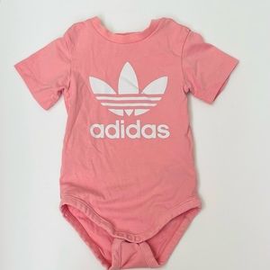 ADIDAS ORIGINALS KIDS TODDLER BABY PINK T-SHIRT ONESIE TOP Sz 2-3T